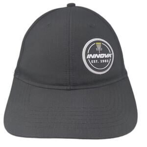 Innova Baseball Cap Black White OS Disc Golf Est 1983 Patch Hat Strapback